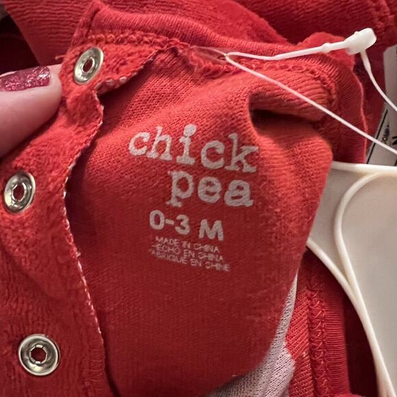 Baby Christmas Santa Hat Bodysuit sz 0/3m Sleep & Play Set Holiday Outfit Footie - Picture 6 of 7